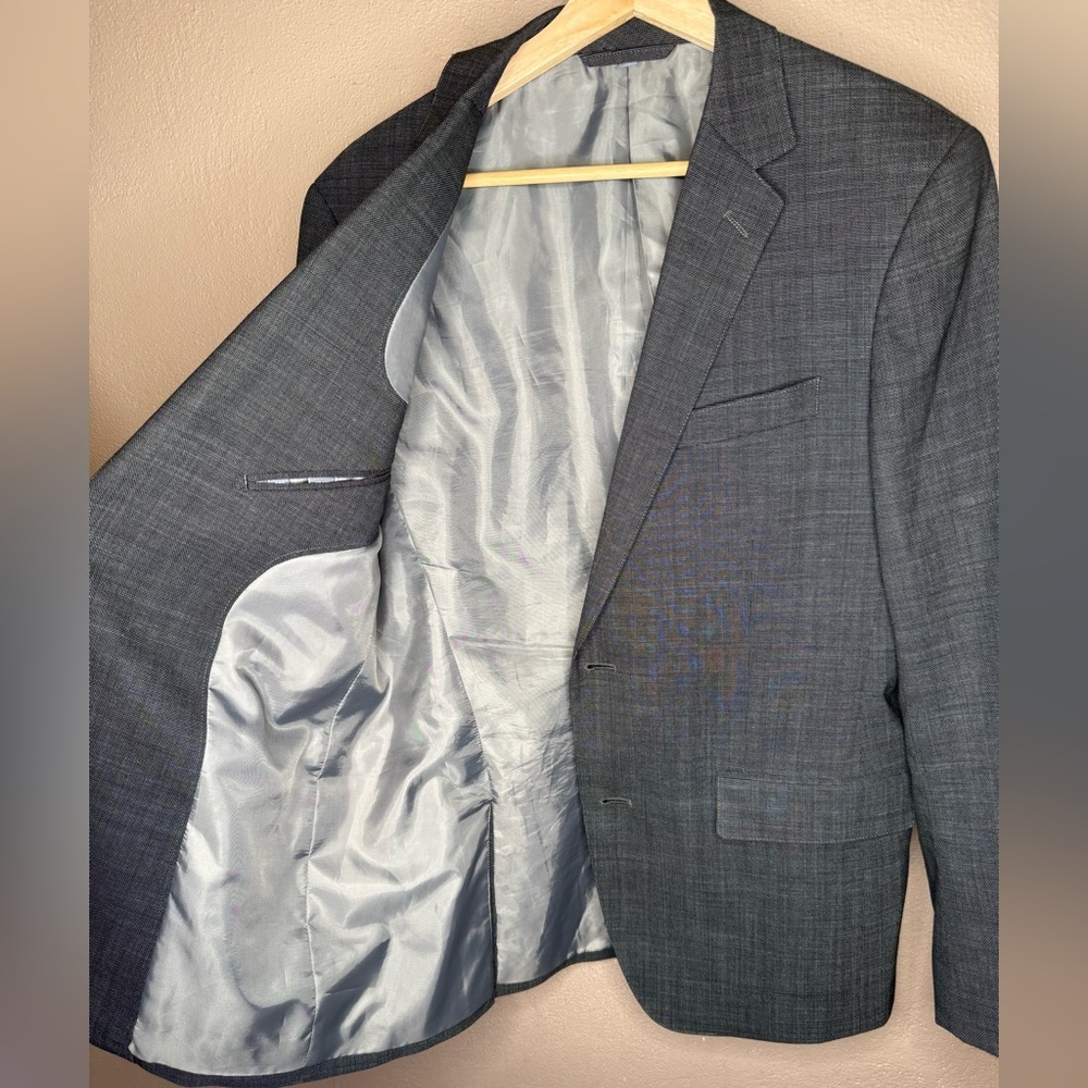 Bonobos Men's Jetsetter Wool Blazer Gray Size 38R Professional Tailored Stretch - Picture 12 of 16